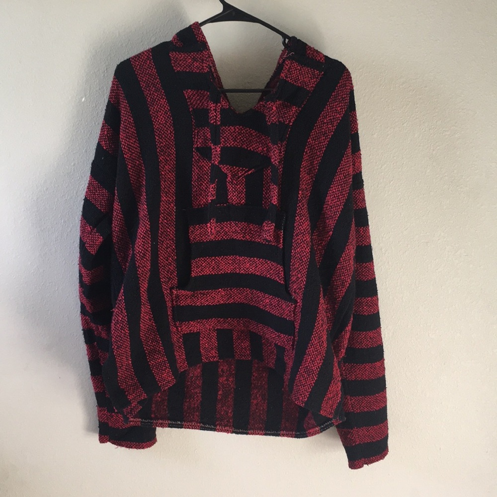 Red and Black Pancho